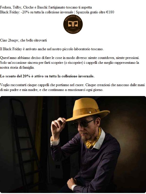 ❄️ Black Friday: -20% su tutta la collezione