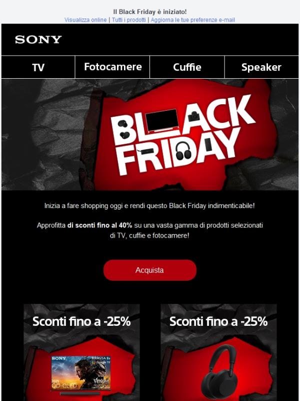 È iniziato il Black Friday 🔥–  Gli sconti su TV, cuffie e fotocamere ti aspettano