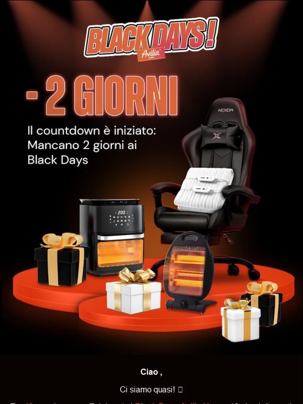 Ciao, mancano solo 2 giorni ai Black Days: ecco 4 spoiler che scaldano l’attesa 🖤