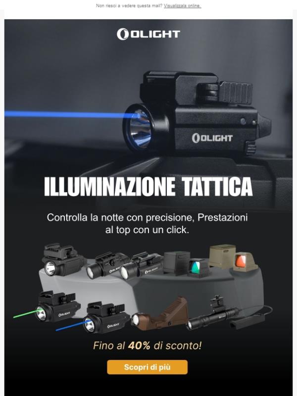 Sconti fino al 40% su luci tattiche!