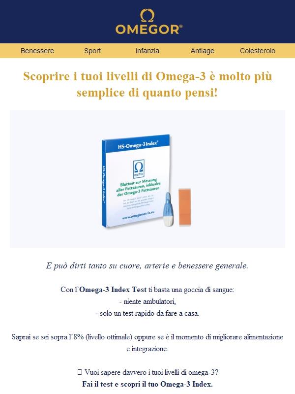 Il modo più semplice per conoscere i tuoi livelli di Omega-3🩸