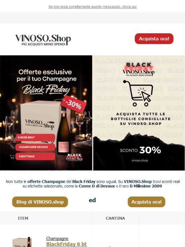 🍾💲 VINOSO | Non tutte le offerte Champagne del Black Friday sono uguali