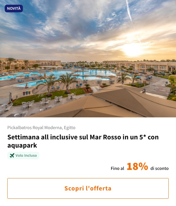 Settimana all inclusive sul Mar Rosso in un 5* con aquapark