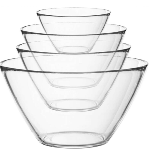 Basic Glass Salad Bowl - Set 4 Pieces