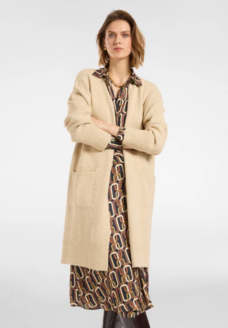 Maglia Cardigan in Lana / Beige