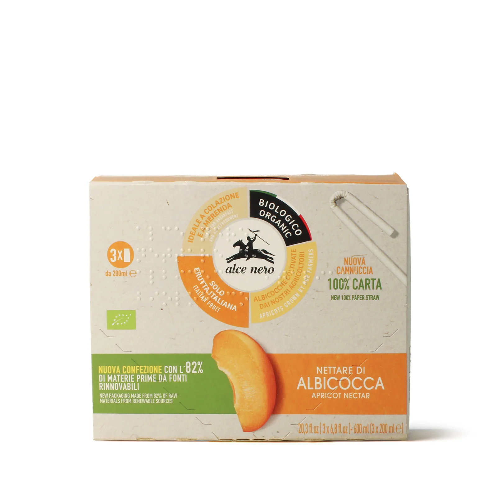 Image of Nettare di albicocca biologico - 3 brik