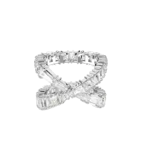 Anello Hyperbola, Infinito, Bianco, Finitura in tonalità argento