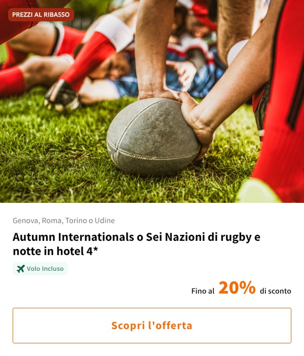 Autumn Internationals o Sei Nazioni di rugby e notte in hotel 4*