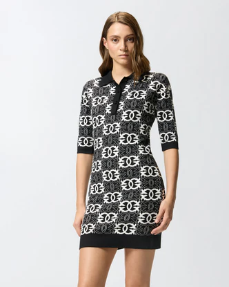 Abito Corto con Logo / Nero