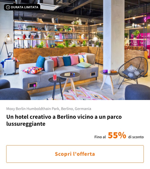Un hotel creativo a Berlino vicino a un parco lussureggiante