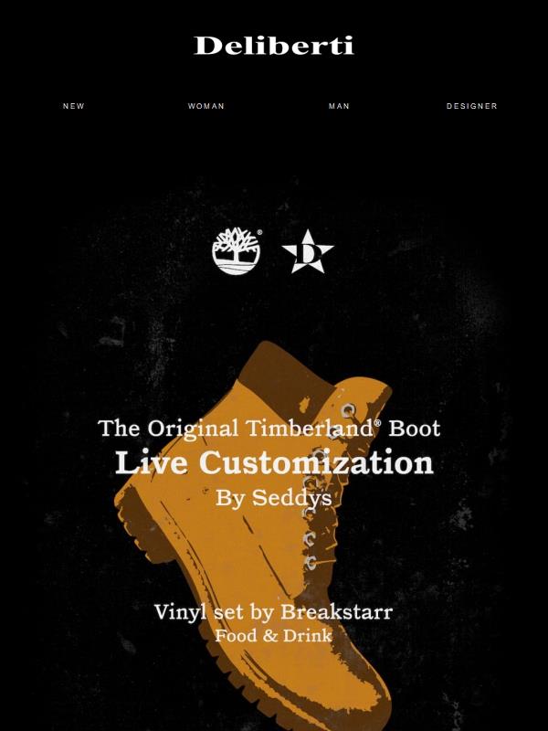 Save the date: Deliberti x Timberland®, Venerdì 21 Novembre - The Original Timberland® Boot Live Customization by Seddys