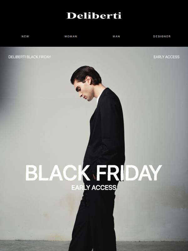 Black Friday Early Access, coupon: EARLY BF / Fino al -40% sulla FW25