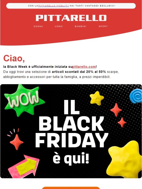 Black Week Pittarello ❤️‍🔥 Fino al -50%!