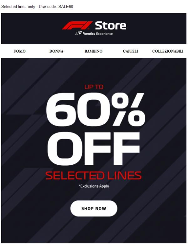 Now LIVE: Up To 60% Off!