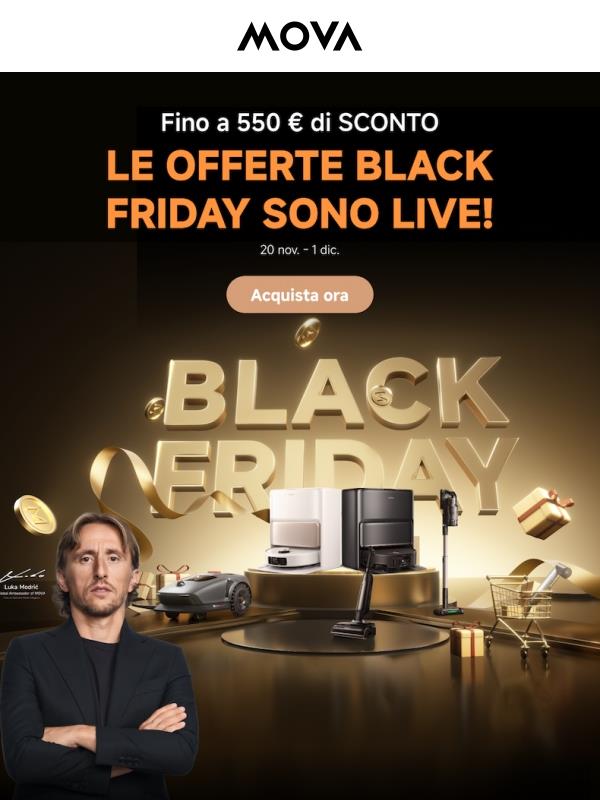 🚀 Fino a 550 € di SCONTO: il Black Friday è ARRIVATO
