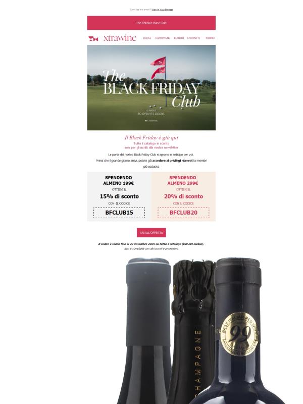 Il Black Friday è già qui! Su tutto il catalogo solo per gli iscritti