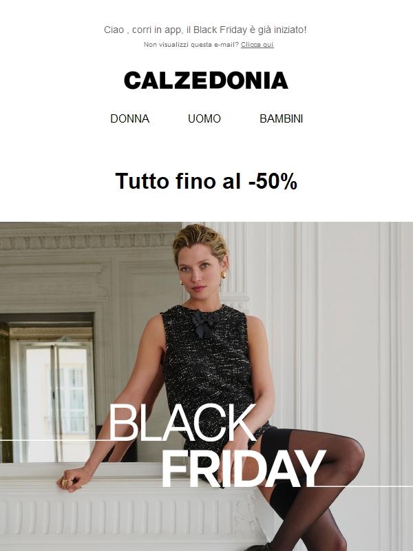 Black Friday: fino al -50% solo in app