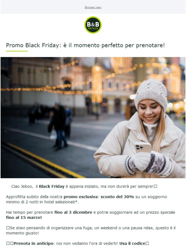 Promo Black Friday: è il momento perfetto per prenotare!