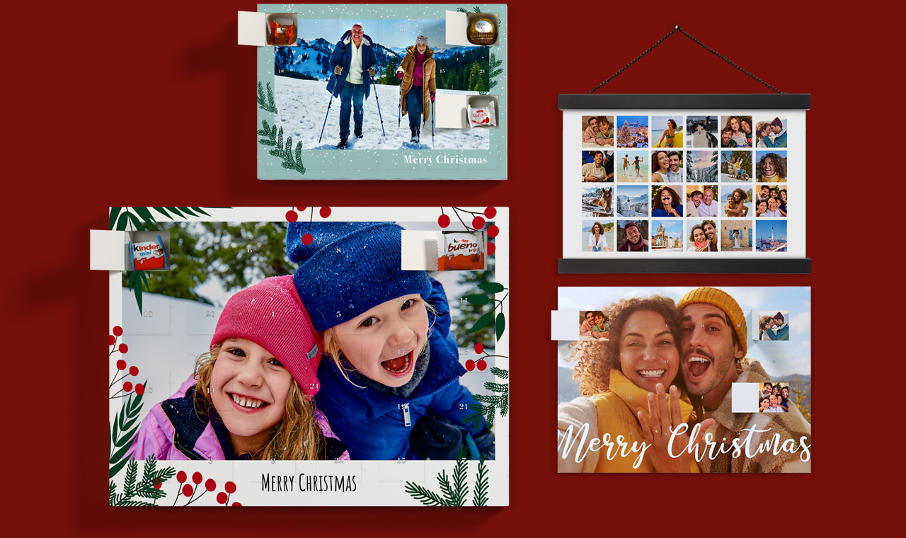 Vari tipi di calendario dell'Avvento personalizzati Pixum