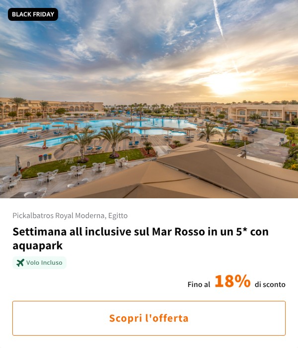 Settimana all inclusive sul Mar Rosso in un 5* con aquapark