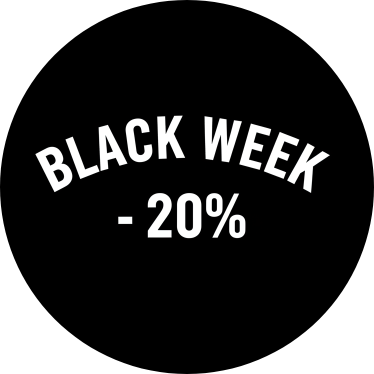 an image of a black and white logo with the words black week 20 %