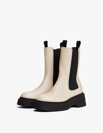 Stivaletti Chelsea in pelle con suola spessa