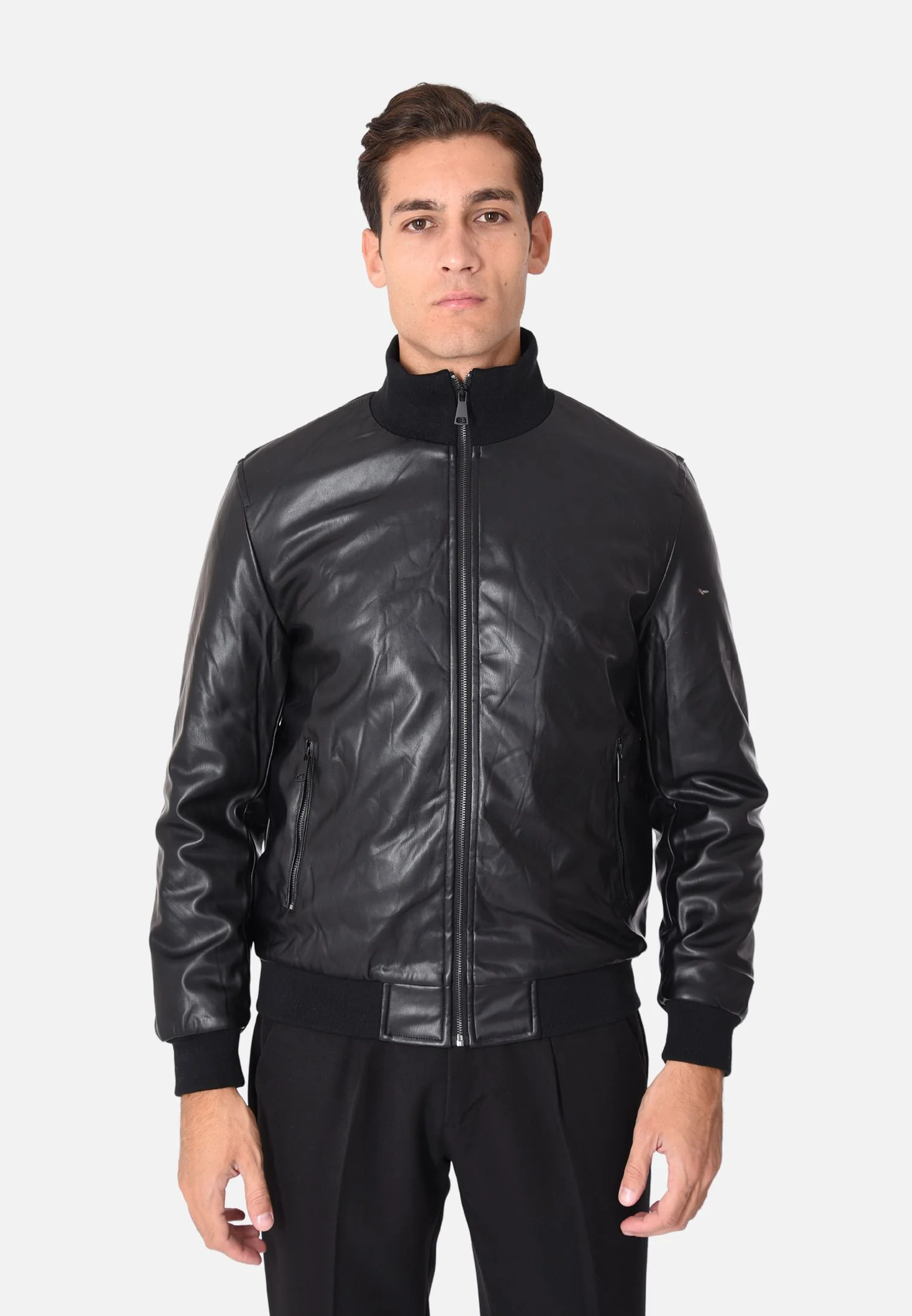 Image of Giubbotto ecopelle collo alto