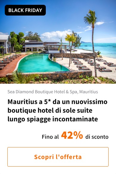 Mauritius a 5* da un nuovissimo boutique hotel di sole suite lungo spiagge incontaminate