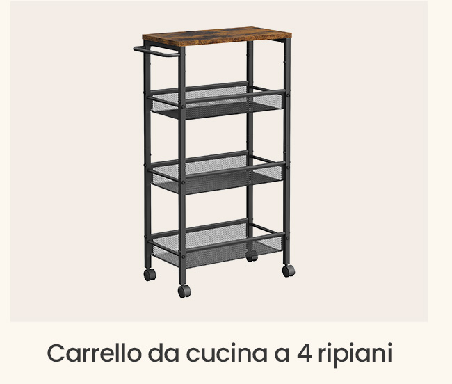 Carrello da cucina a 4 ripiani