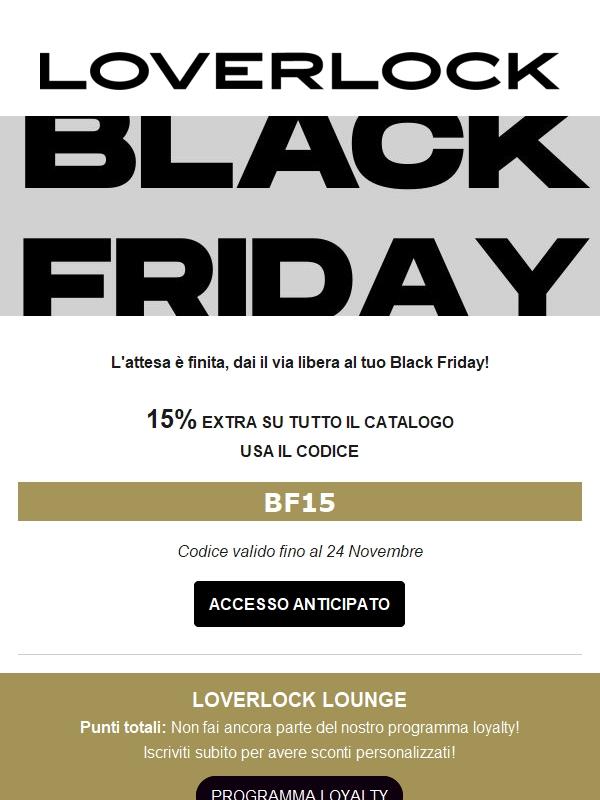 Sblocca il tuo accesso al Black Friday! 🔐