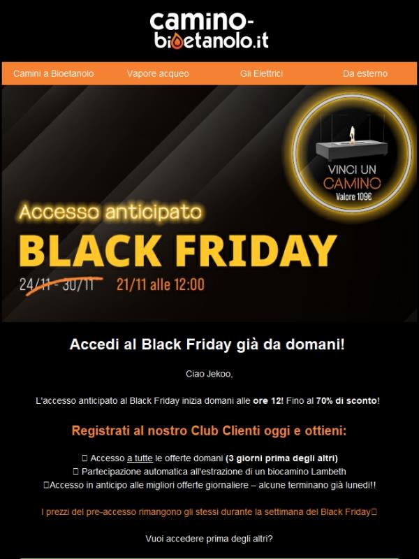 Accesso Anticipato agli Sconti Black Friday da Domani!🔥🖤