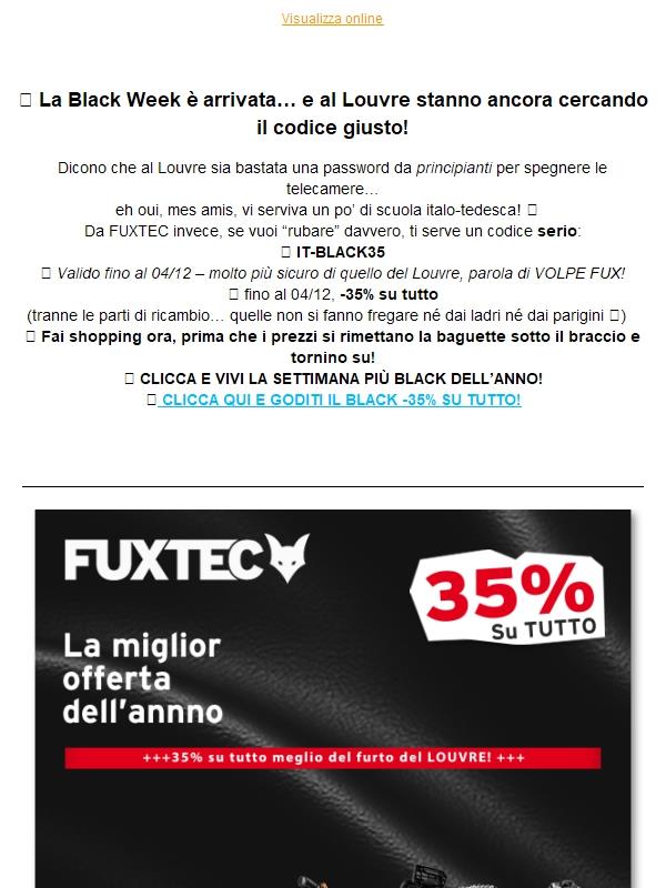 HANNO RUBATO DI NUOVO AL LOUVRE! UNO SCONTO -35% DA FUXTEC!