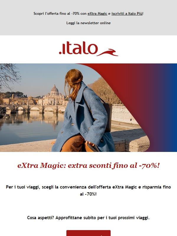 Fino al -70% con Italo eXtra Magic: vivi la magia del viaggio!