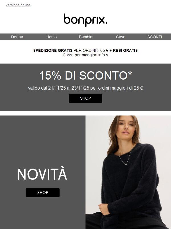 15% di sconto su tutto ✨