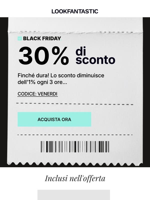 30% di sconto a diminuzione!