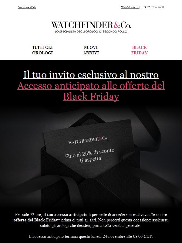 Accesso anticipato alle offerte del Black Friday