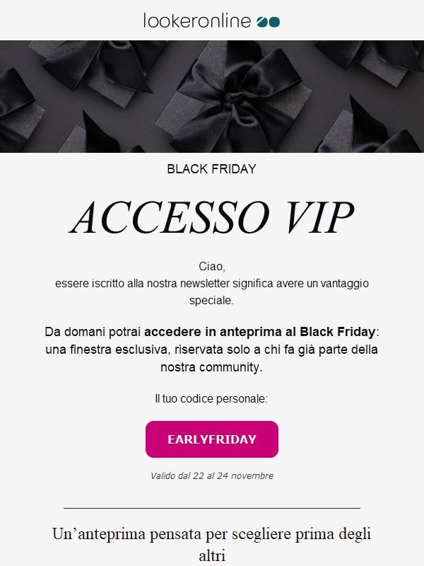 🔑 Accesso Privilegiato: Sconti Solo per Te, in Anteprima