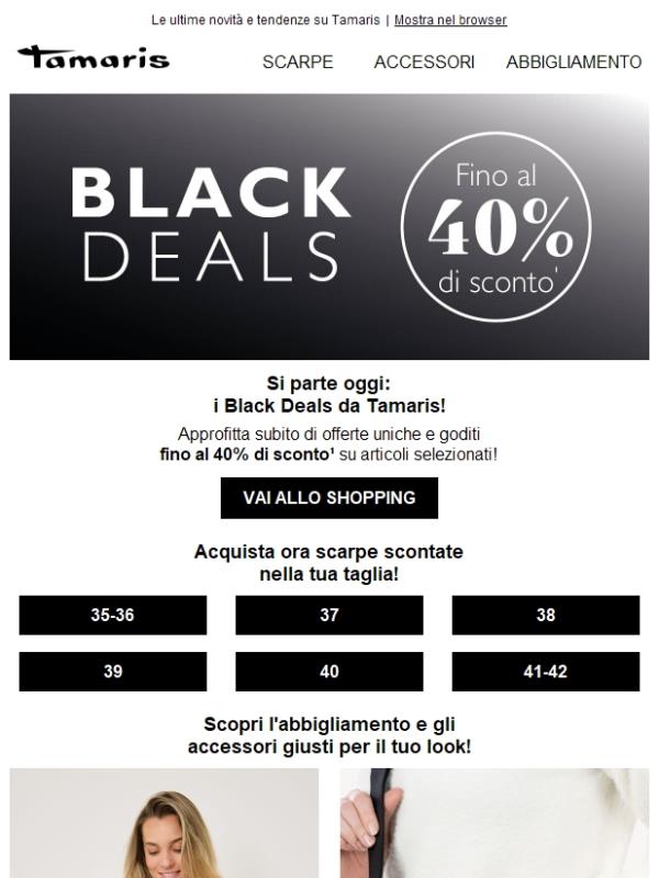 Black Deals: fino al 40% di sconto su articoli selezionati!