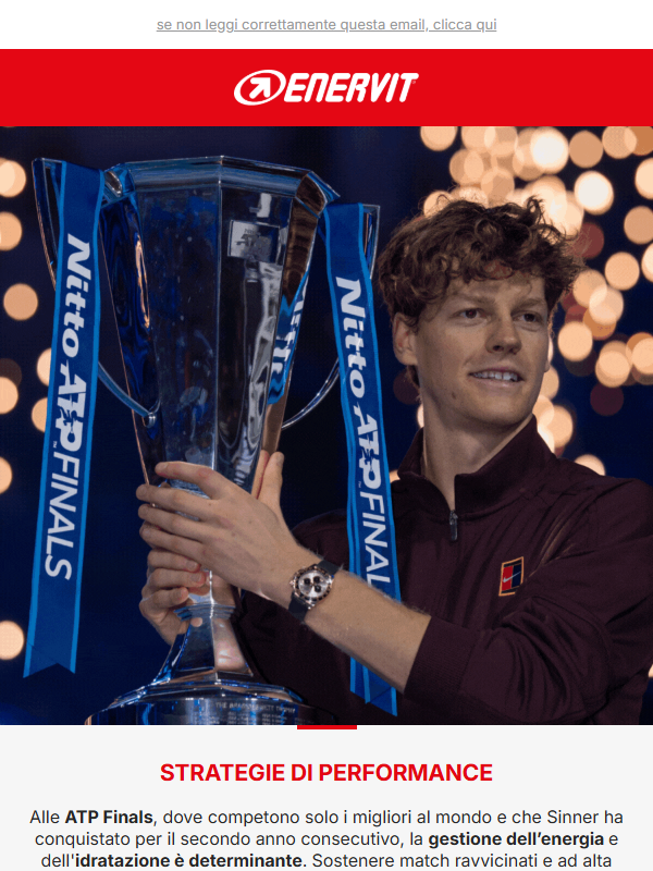 ⚡La strategia nutrizionale di Sinner agli ATP Finals