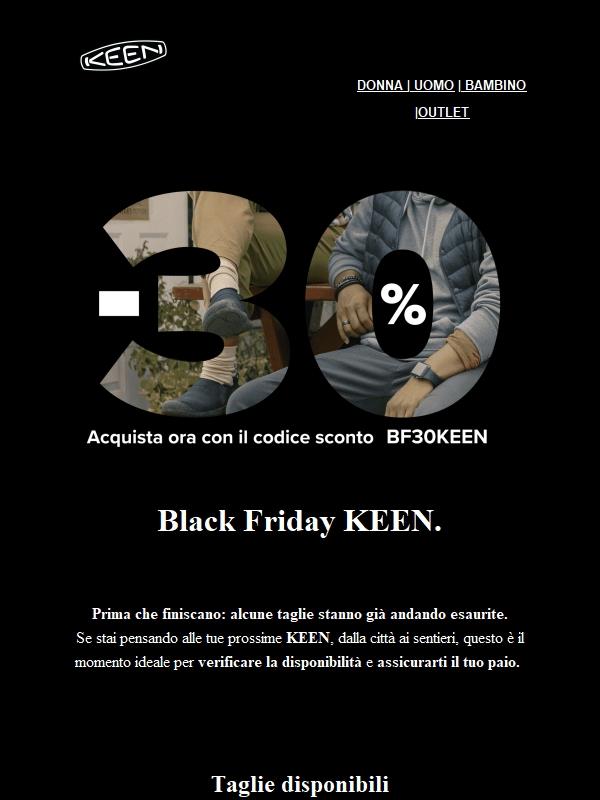 Black Friday Keen –30% KEEN. Ultime taglie.