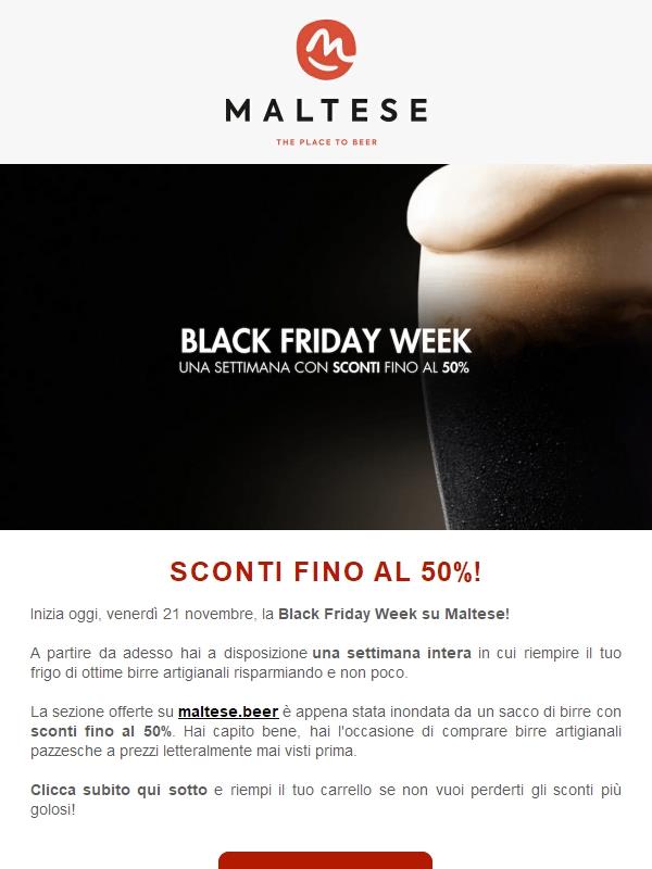 Inizia la Black Friday Week su Maltese!