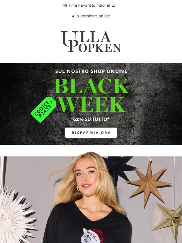 Cogli subito l'occasione! ⏰ -20% su TUTTO