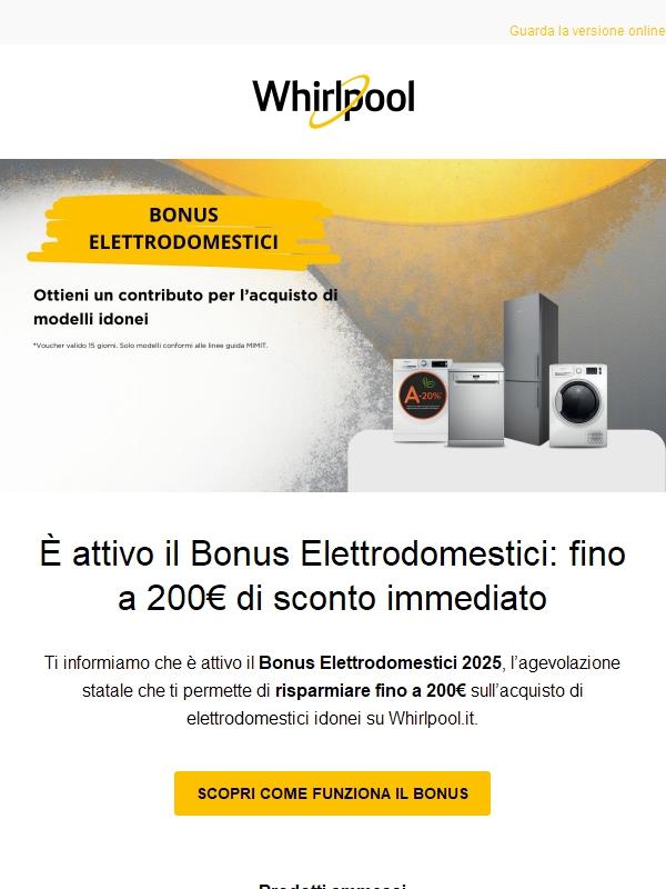 Bonus Elettrodomestici 2025 – Risparmia fino a 200€
