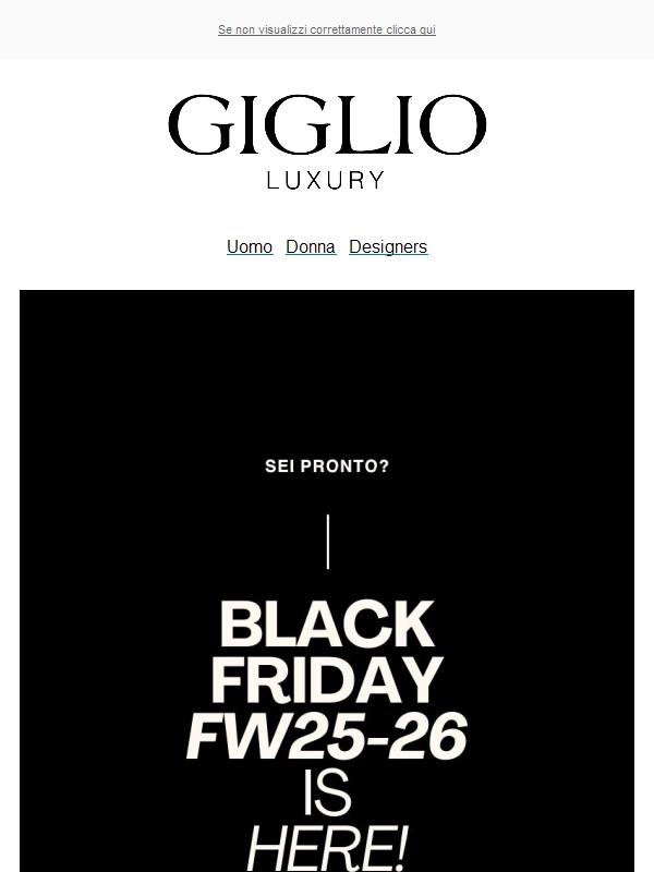 Inizia il Black Friday - Sconti fino al 30%