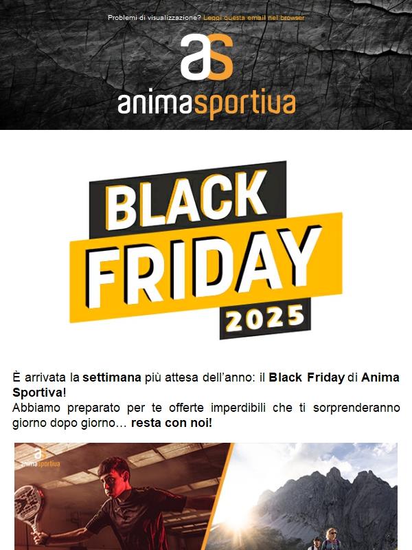 Da noi Black Friday fa rima con Anima Sportiva!