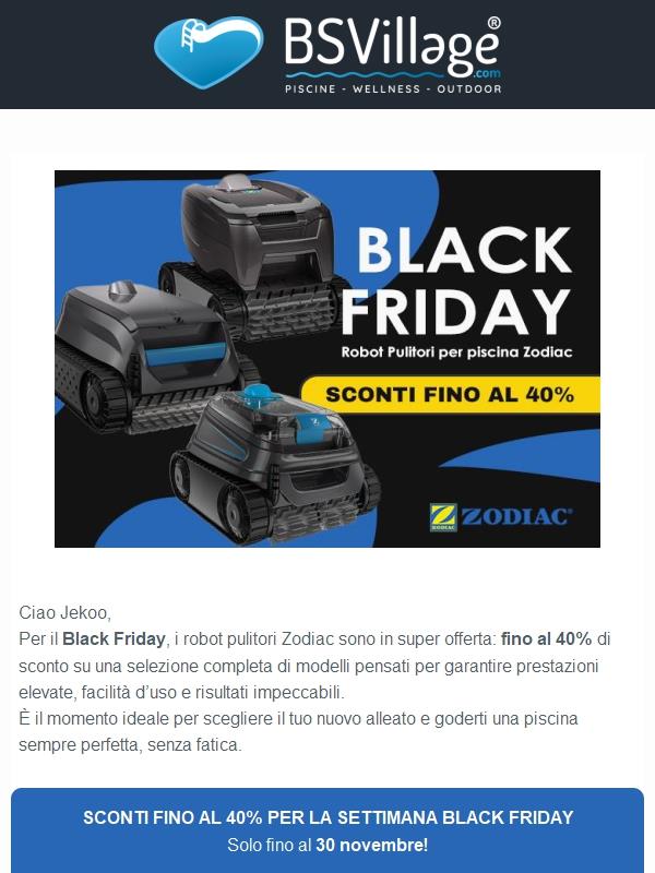 Black Friday Zodiac: fino al -40% sui Robot Piscina