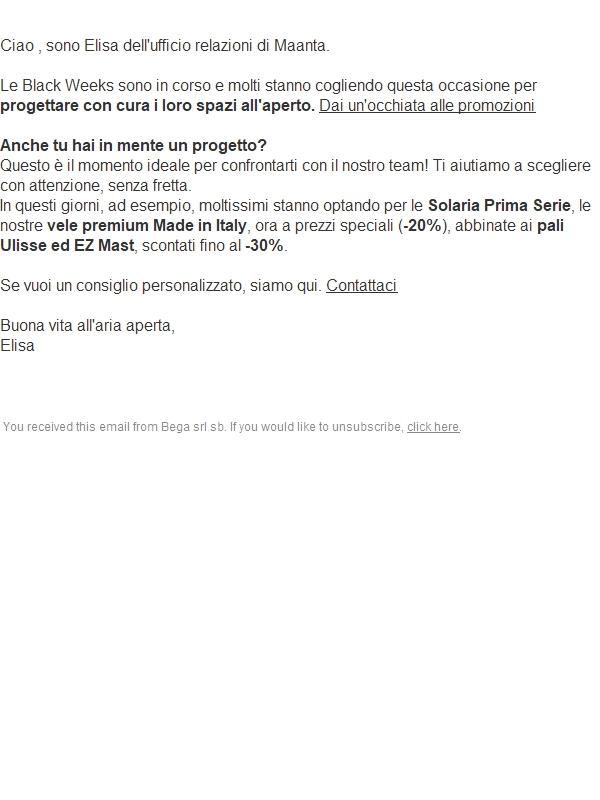 Black Weeks: il momento per progettare con prezzi speciali su vele e pali