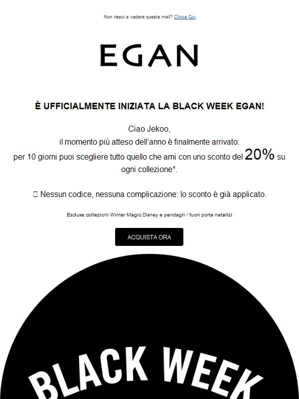 🖤 Black Week: -20% solo per 10 giorni, da non perdere.