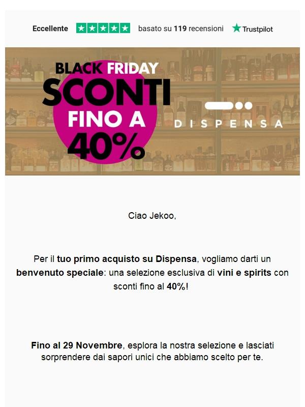 PRIMO ACQUISTO? SCONTI FINO AL -40%!