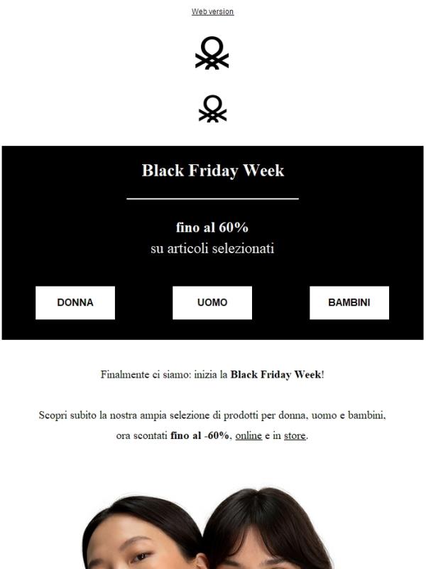 Fino al -60%: inizia la Black Friday Week